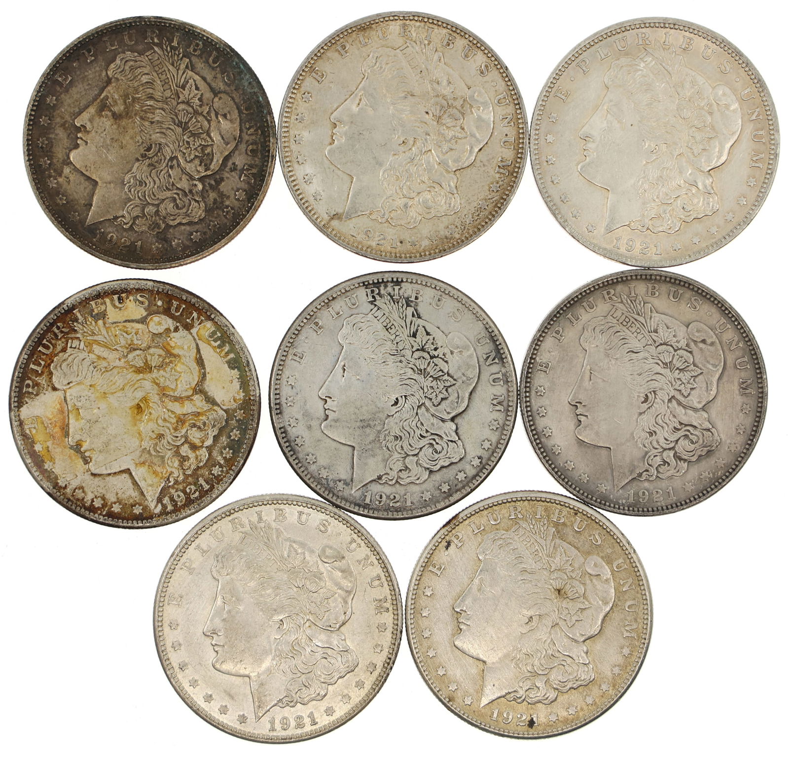 1921 US SILVER MORGAN DOLLAR COINS (1 of 2)