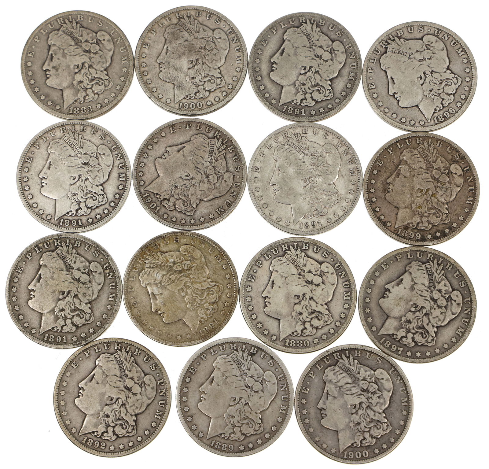 1800s-1900s US SILVER MORGAN DOLLAR COINS (1 of 6)