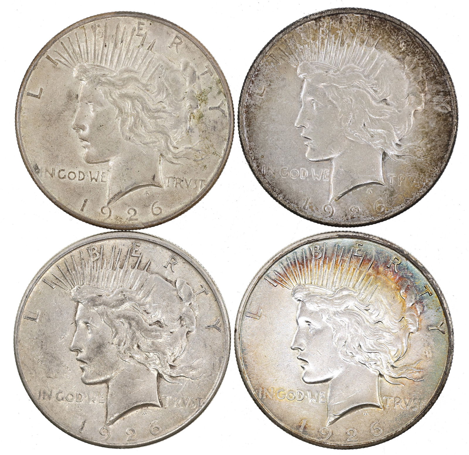 1926-S US SILVER PEACE DOLLAR COINS (1 of 2)