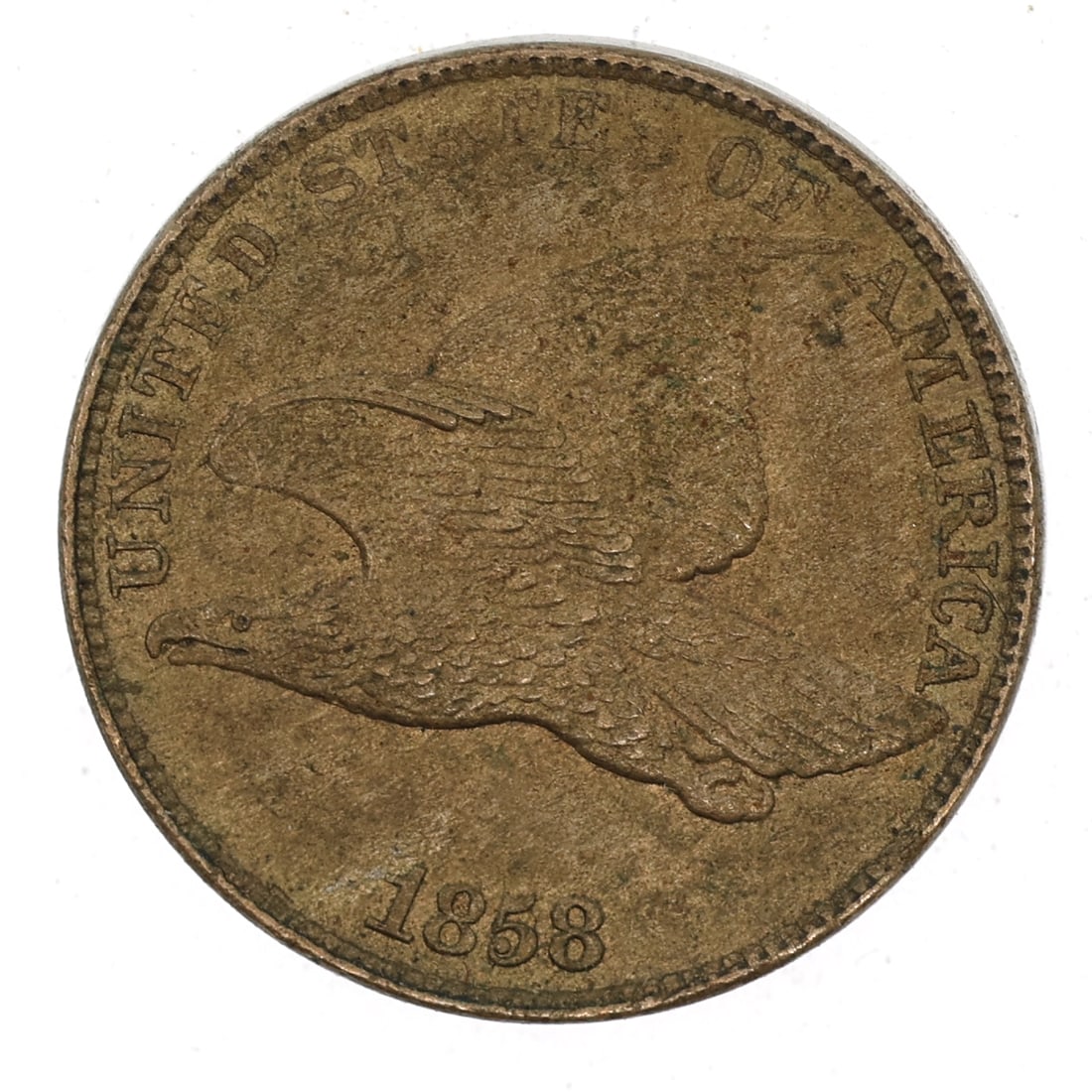 1858 US FLYING EAGLE 1 CENT COIN - LARGE LETTERS (1 of 2)