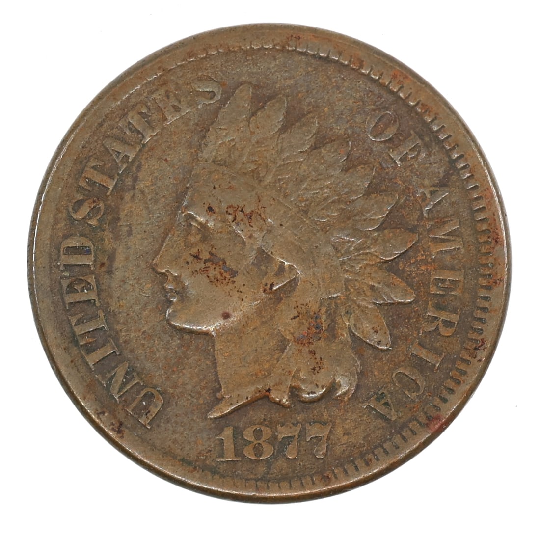 1877 KEY DATE US INDIAN HEAD 1 CENT COIN (1 of 2)