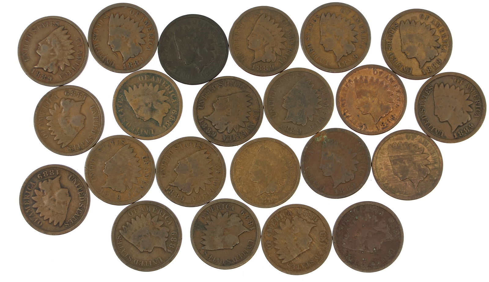 1889 US INDIAN HEAD 1 CENT PENNIES (1 of 2)