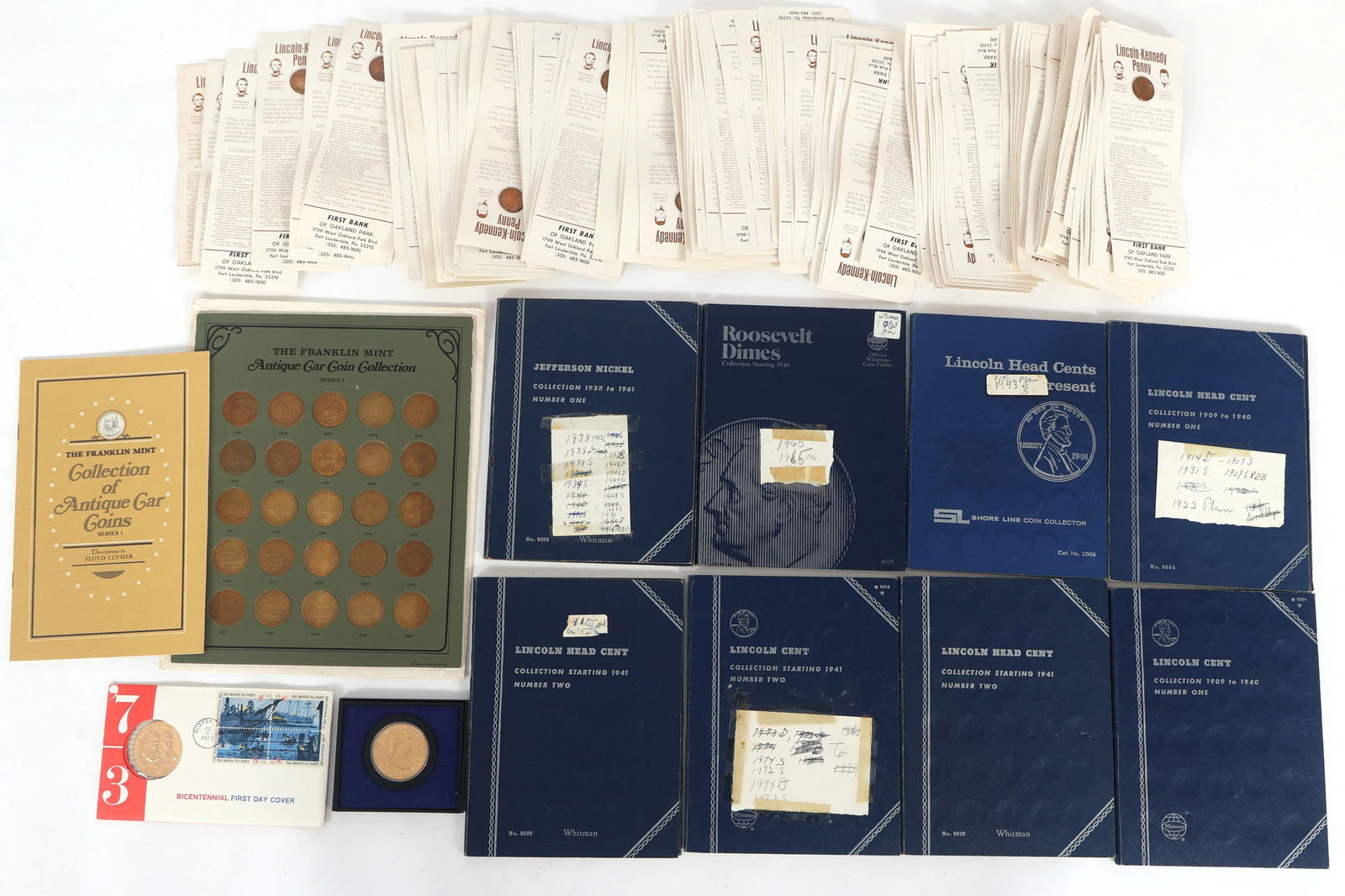 US COINS & TOKENS - 1C, 5C, 10C, MEDALS & CAR TOKENS (1 of 13)