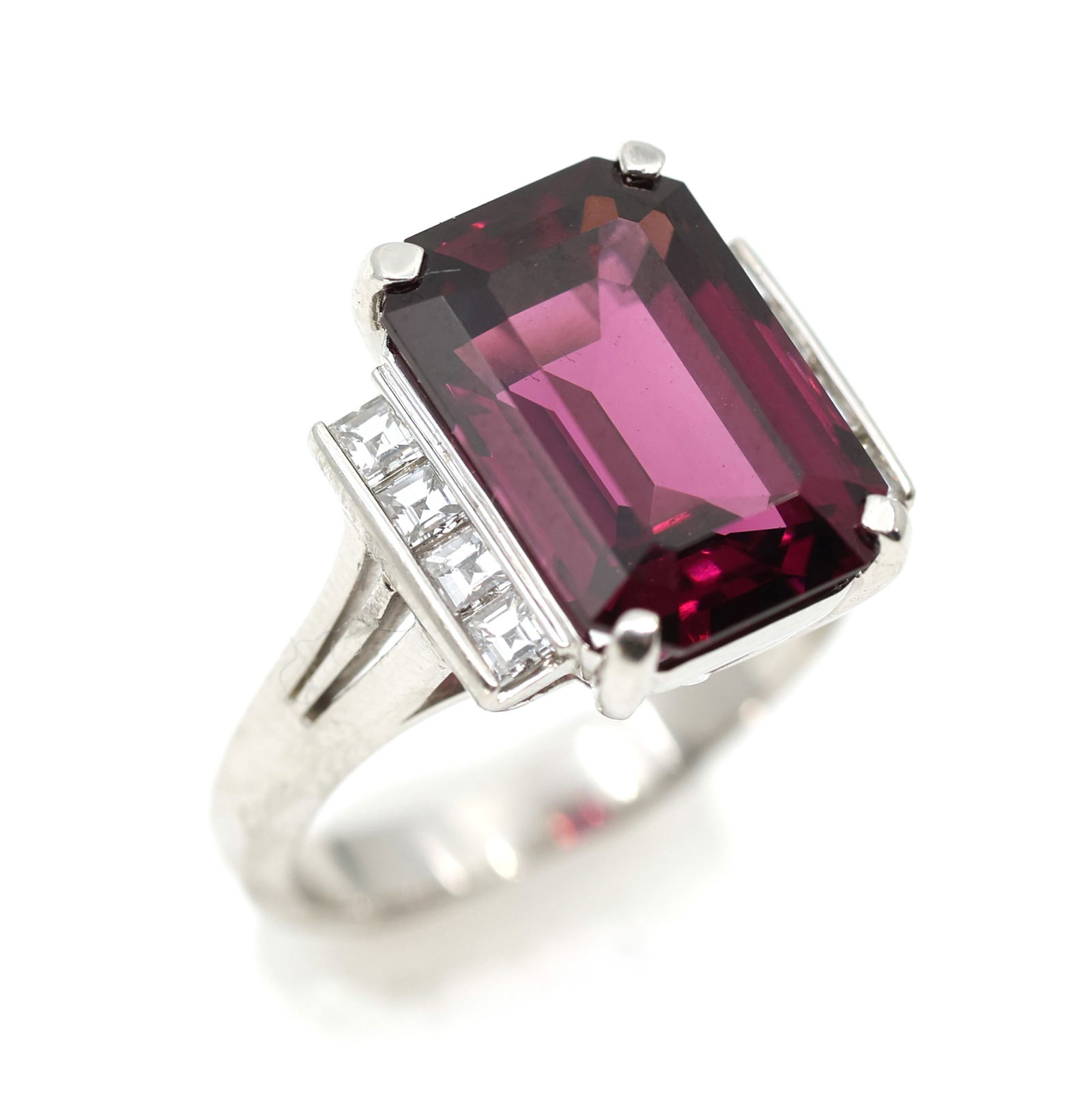 PLATINUM PINK TOURMALINE & DIAMOND FASHION RING (1 of 4)