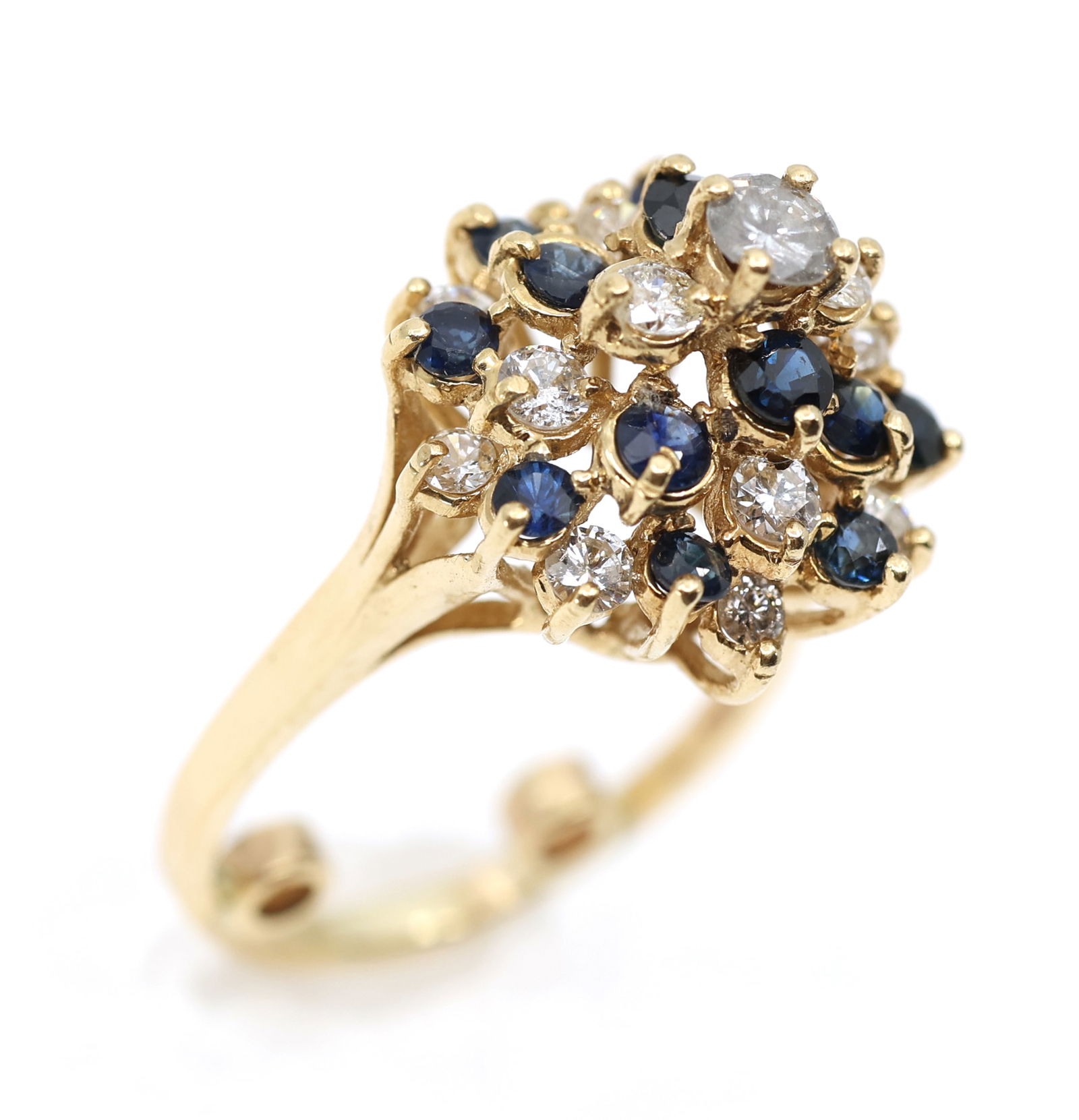14K YELLOW GOLD 1.4CTW DIAMOND & SAPPHIRE COCKTAIL RING (1 of 4)