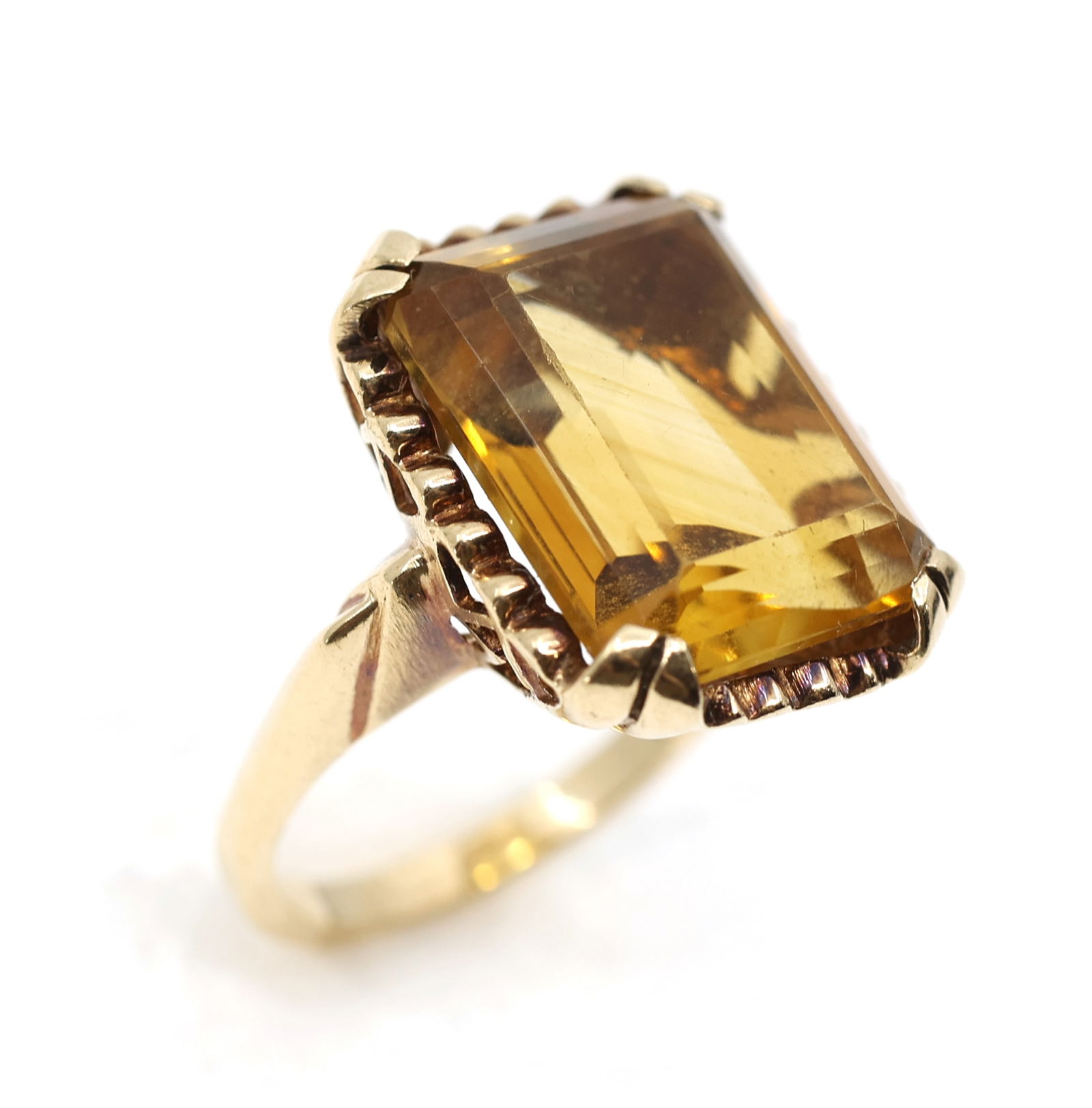 10K YELLOW GOLD CITRINE COCKTAIL RING (1 of 4)
