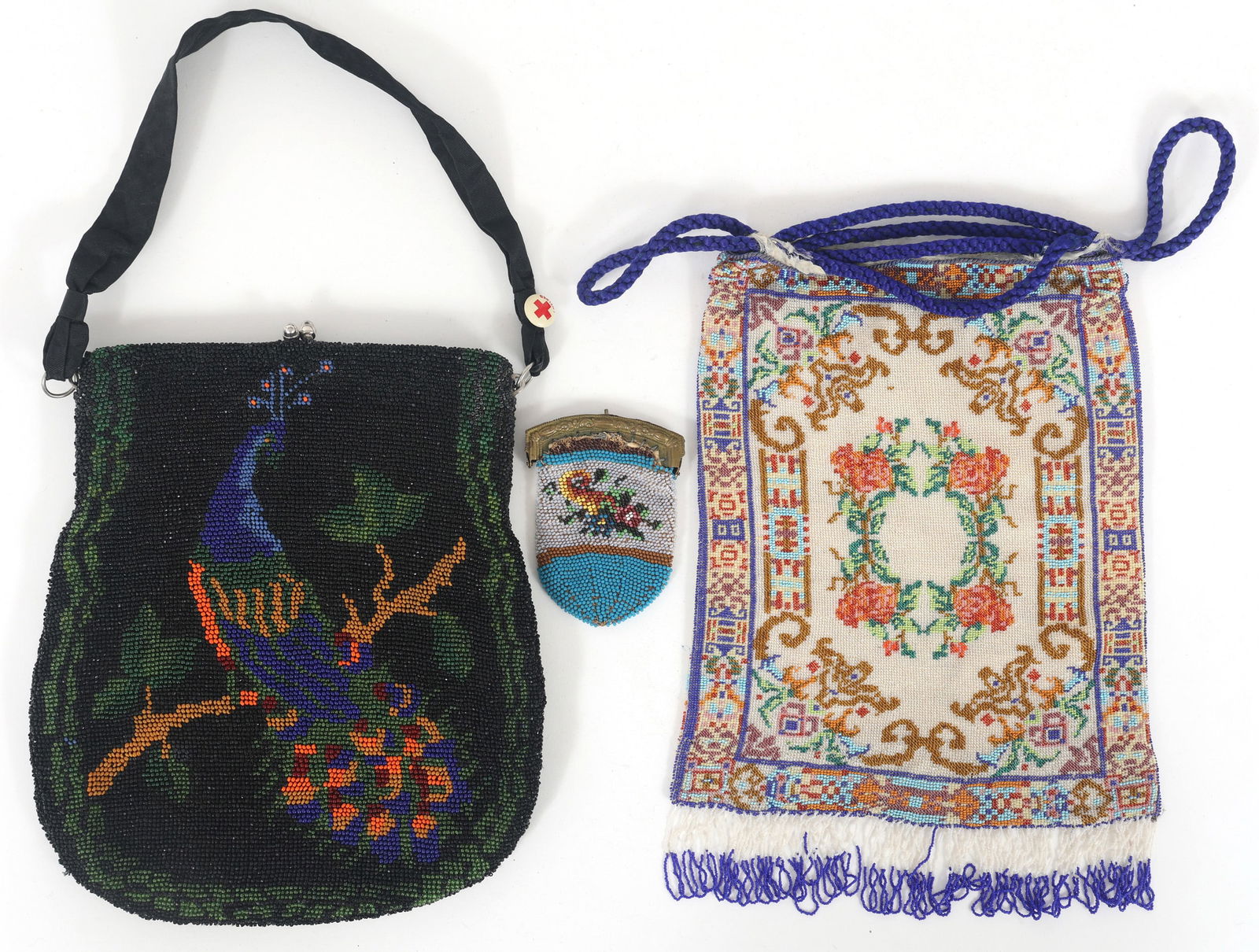 GLASS MICRO-BEADED EVENING BAGS & COIN PURSE (1 of 6)