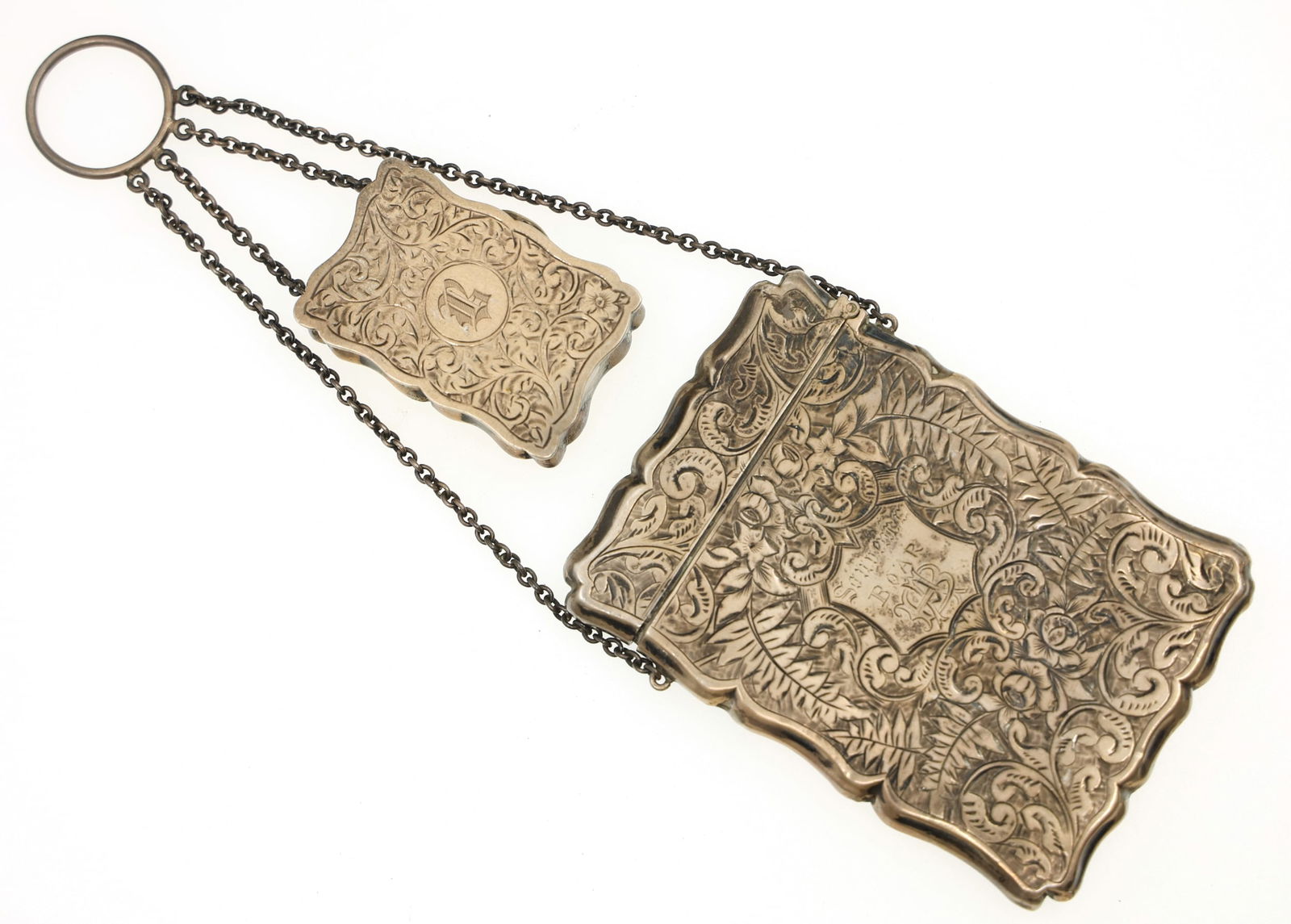 ENGLISH STERLING SILVER CARD CASE & SNUFF BOX PURSE (1 of 9)