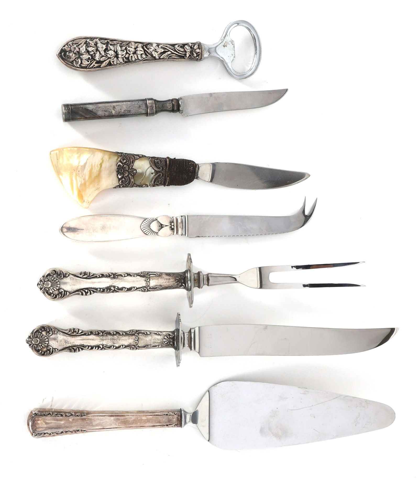 STERLING SILVER WEIGHTED SERVING KNIVES & UTENSILS (1 of 13)