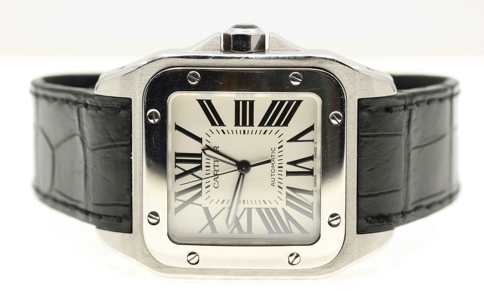 CARTIER STAINLESS STEEL SANTOS 110 XL 2656 WRISTWATCH (1 of 7)