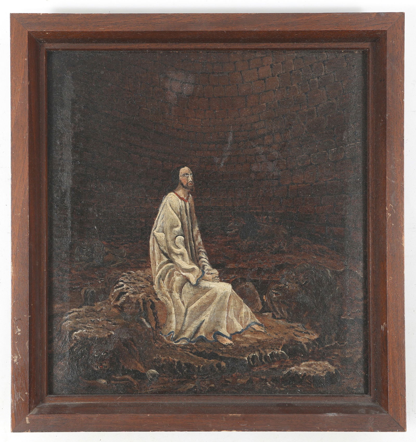 OIL ON CANVAS DANIEL IN THE LION'S DEN PAINTING (1 of 5)