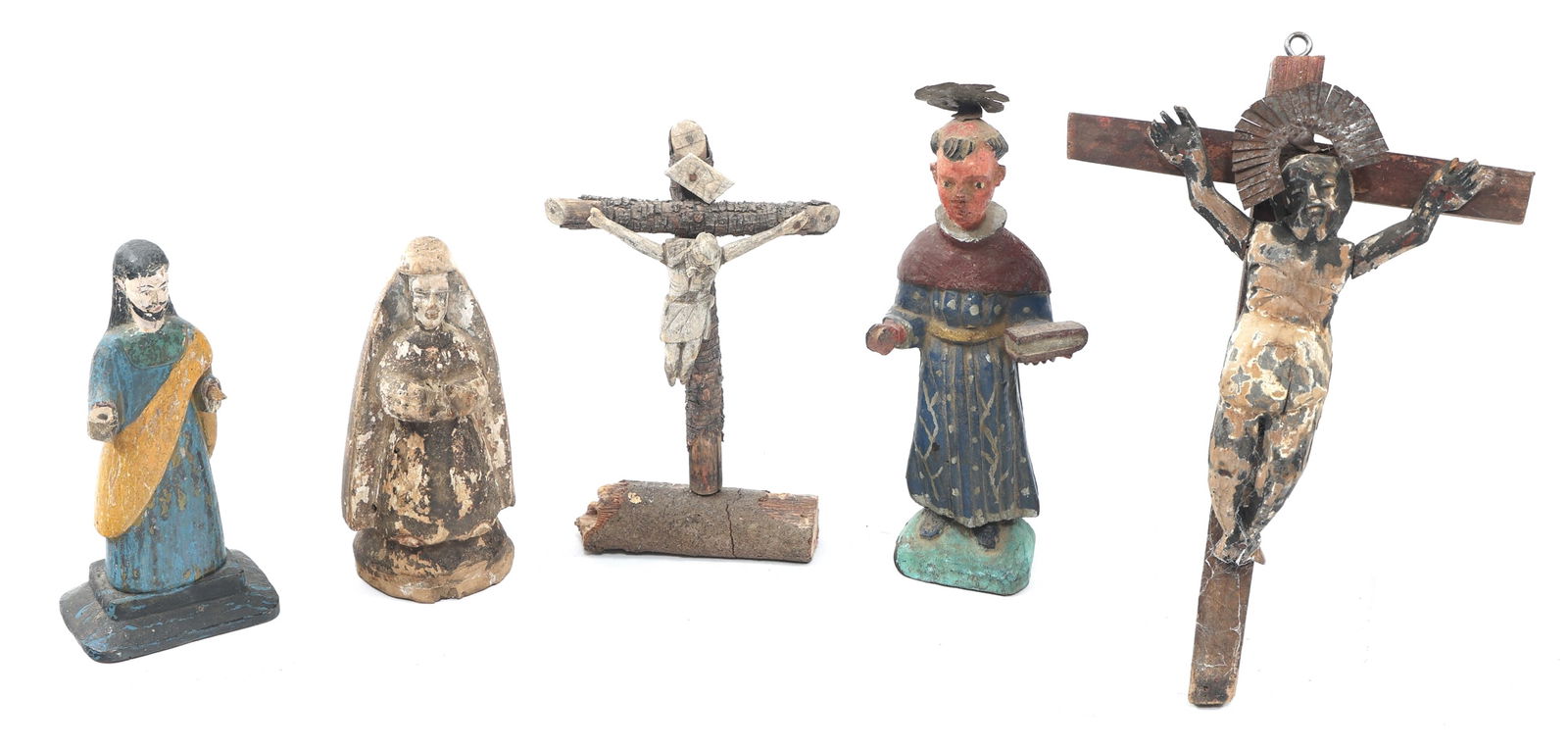 19TH/20TH C. MEXICAN FOLK ART SANTO & JESUS CARVINGS (1 of 7)