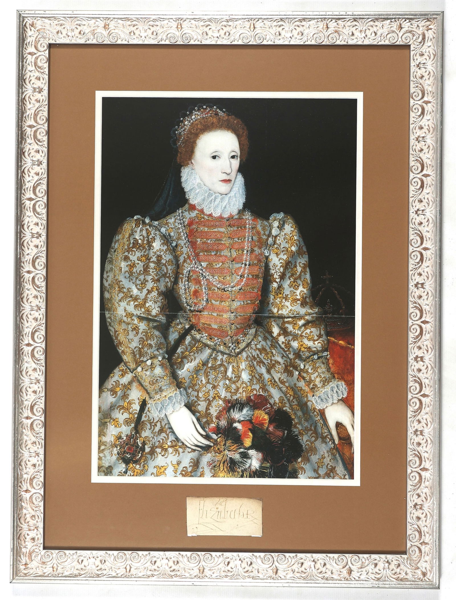 QUEEN ELIZABETH I FRAMED SIGNATURE & PRINT (1 of 4)