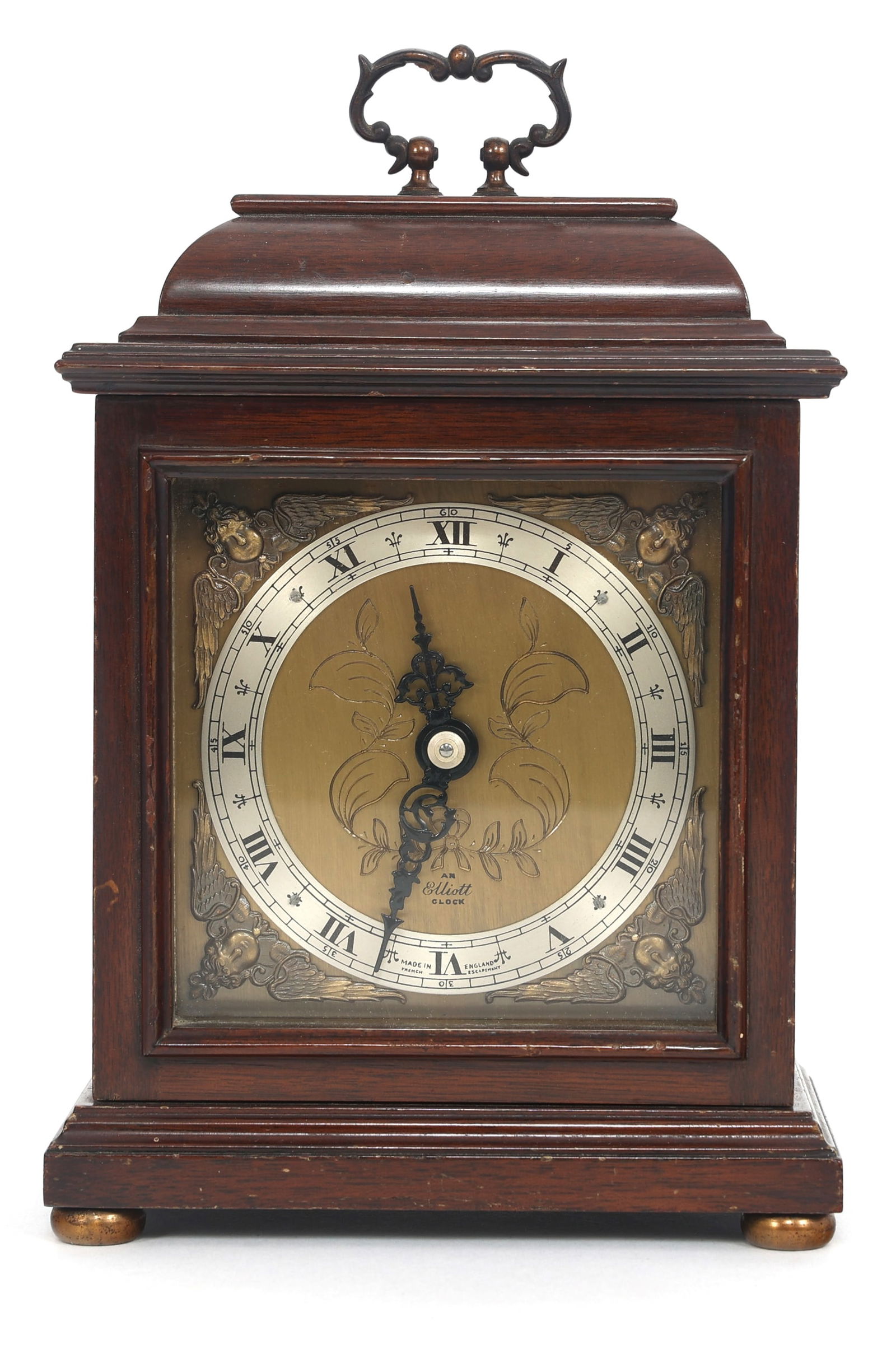 ELLIOT LONDON 8-DAY OAK CADDY TOP MANTEL CLOCK (1 of 8)