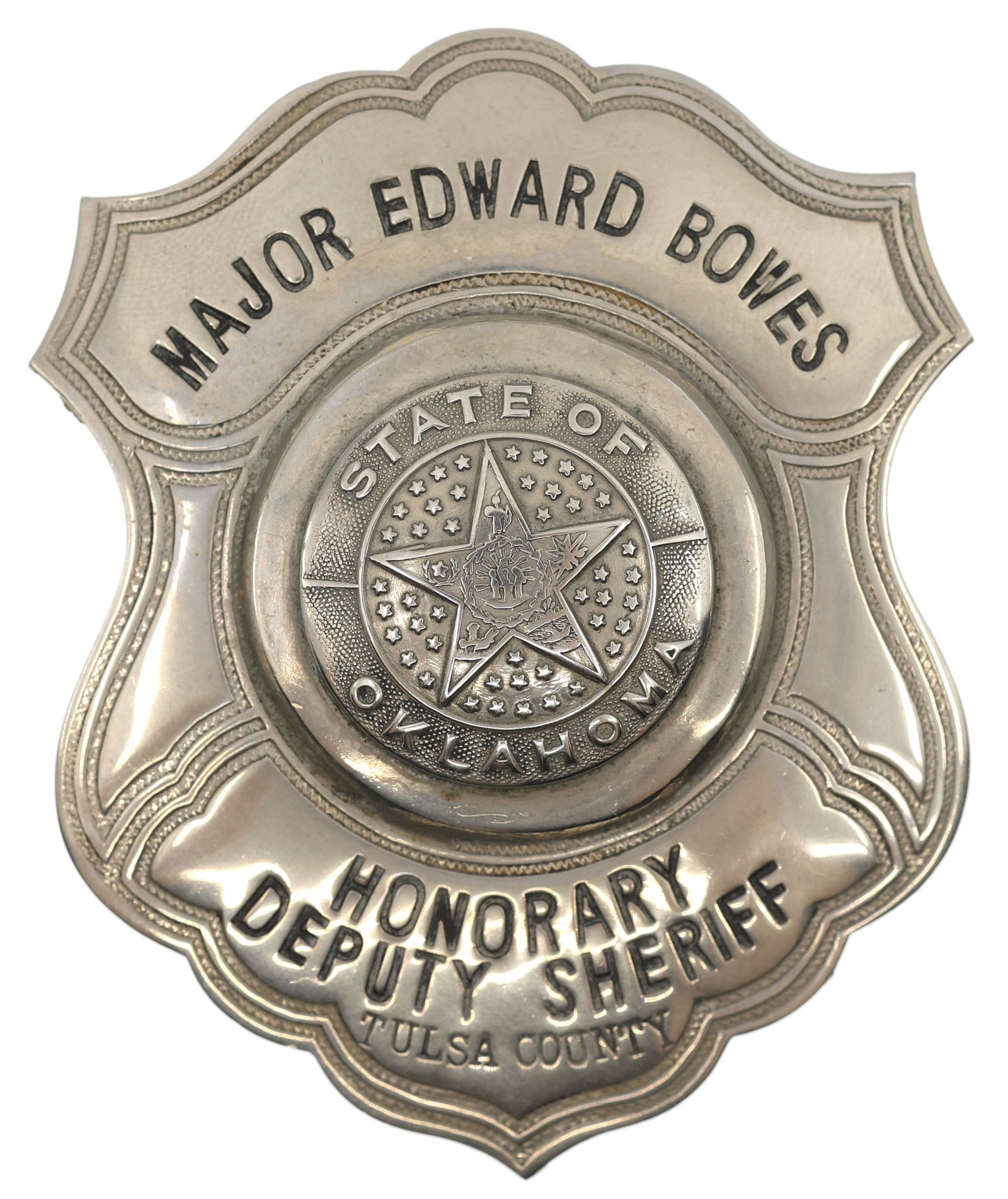 HONORARY DEPUTY SHERIFF MAJOR BOWES TULSA OK BADGE (1 of 5)