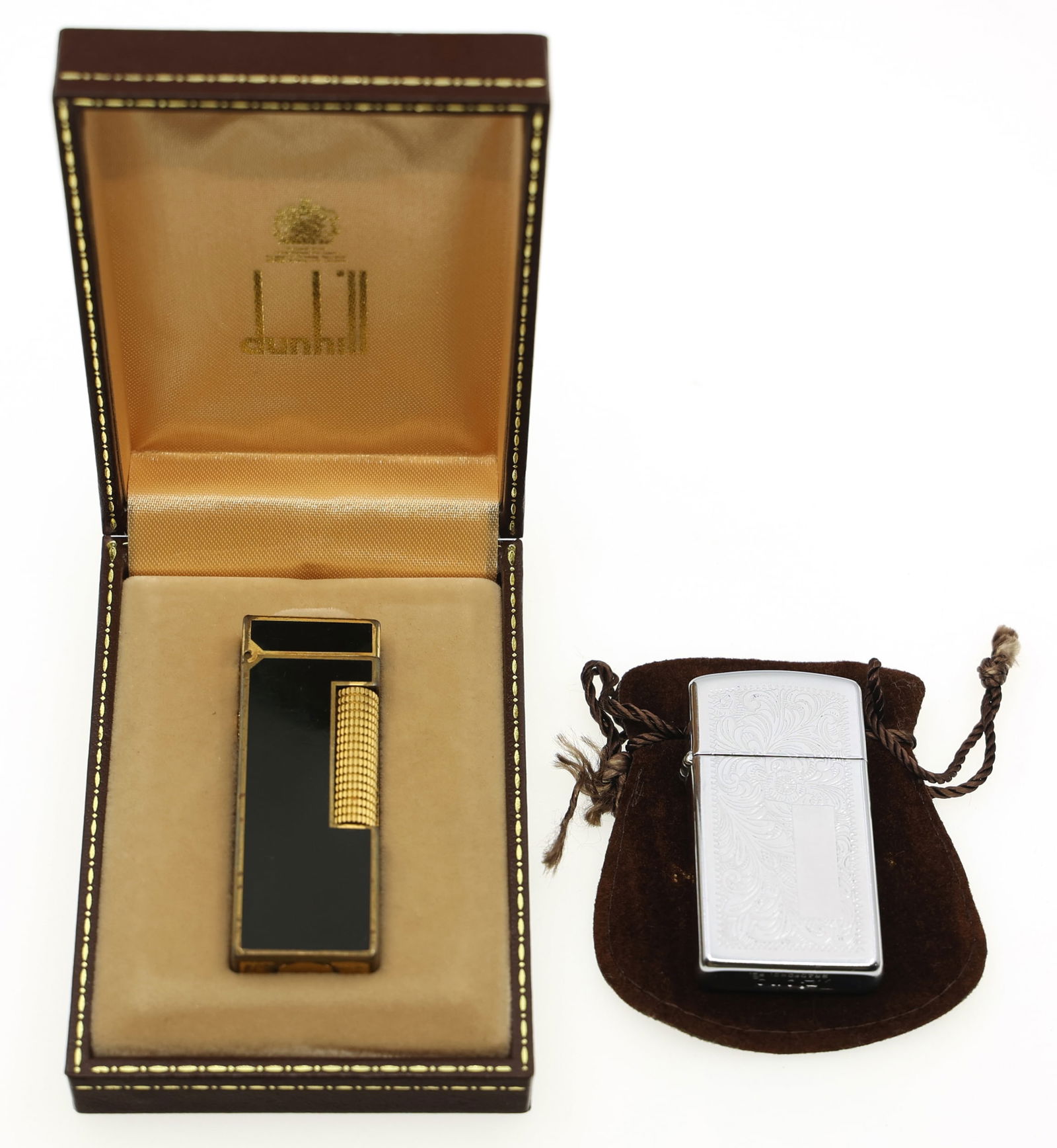 ZIPPO & DUNHILL DECORATIVE METAL CASE LIGHTERS (1 of 5)