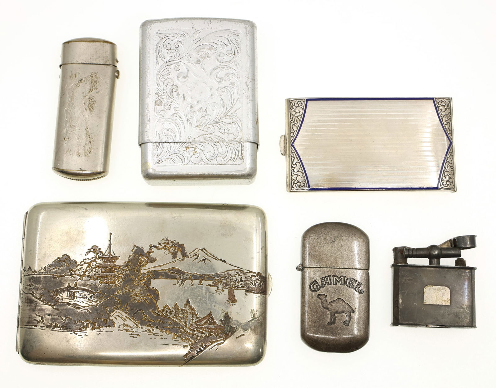 SILVER-TONE CIGARETTE CASES, LIGHTERS & MATCH SAFE (1 of 5)