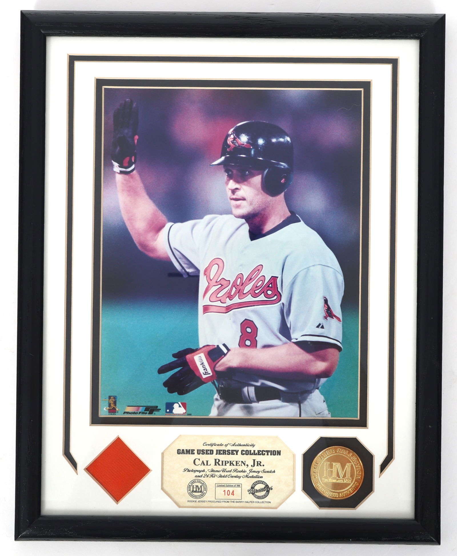 BASEBALL CAL RIPKEN JR GAME-USED JERSEY & FRAMED PHOTO (1 of 4)