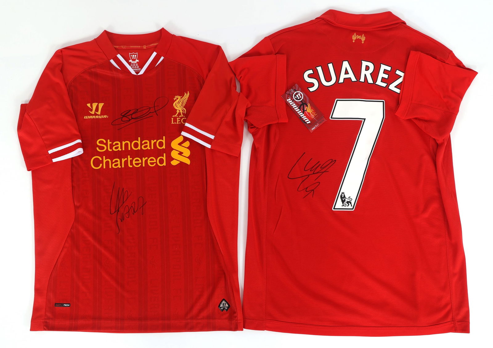 STEVEN GERRARD LUIS SUAREZ SIGNED SOCCER JERSEYS (1 of 10)