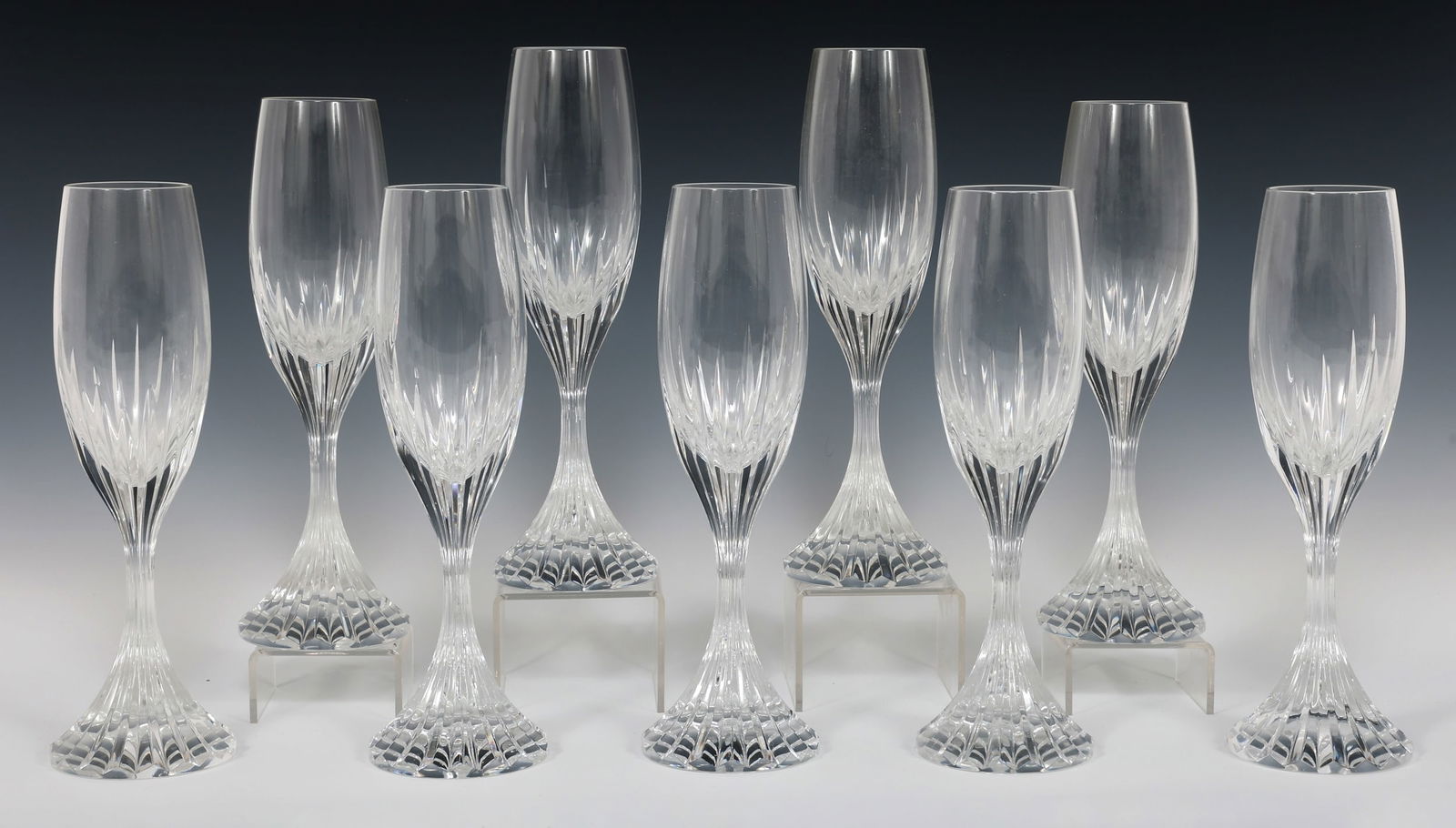 BACCARAT CRYSTAL MASSENA CHAMPAGNE FLUTES (1 of 6)