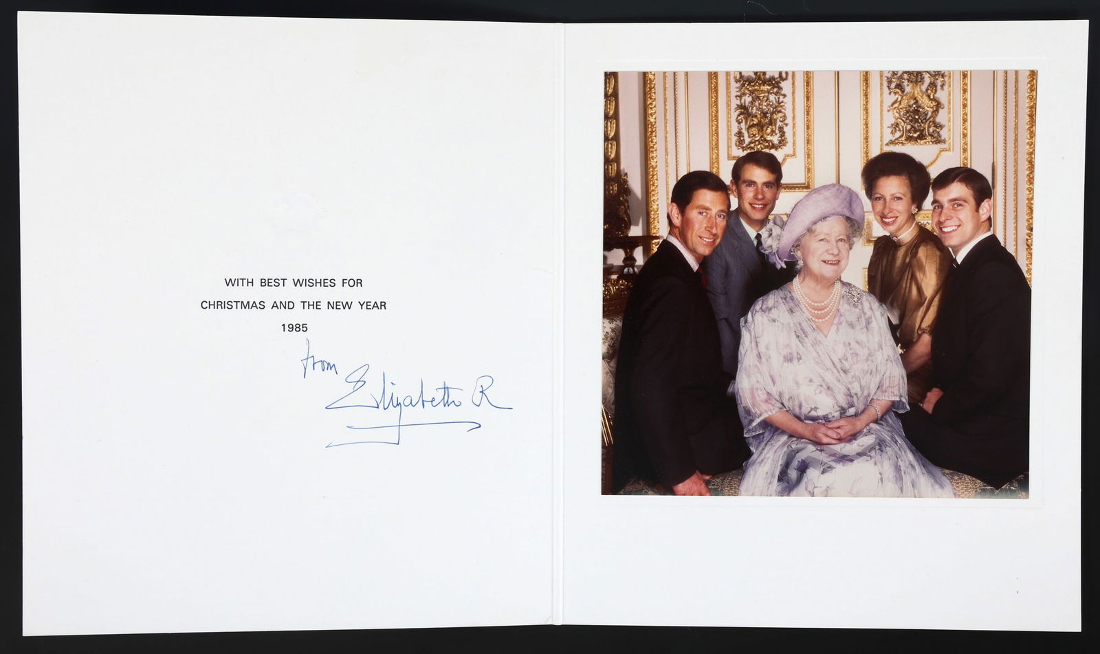 1985 ELIZABETH QUEEN MOTHER SIGNED CHRISTMAS CARD (1 of 5)