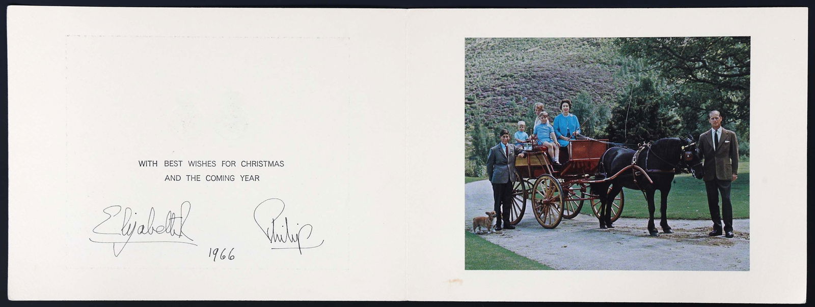 1966 QUEEN ELIZABETH II & PRINCE PHILIP CHRISTMAS CARD (1 of 5)