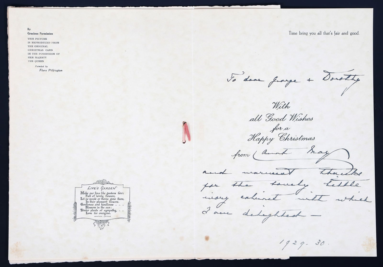 QUEEN CONSORT MARY OF TECK SIGNED CHRISTMAS CARD (1 of 5)