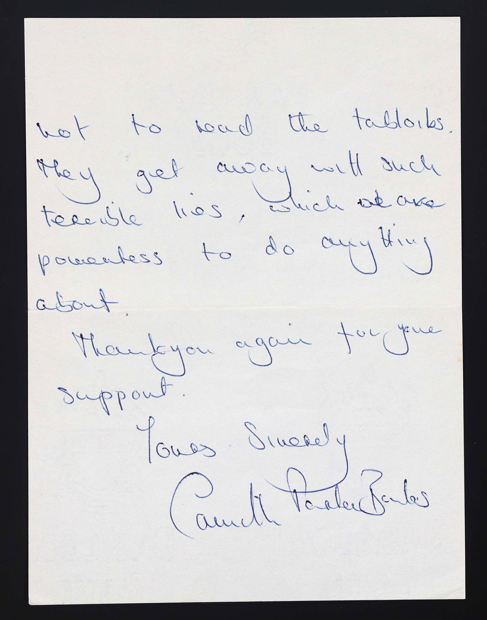 1994 QUEEN CONSORT CAMILLA PARKER BOWLES ALS LETTER (1 of 6)