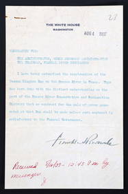 US PRESIDENT FRANKLIN D ROOSEVELT SIGNED TL 1937 (1 of 5)