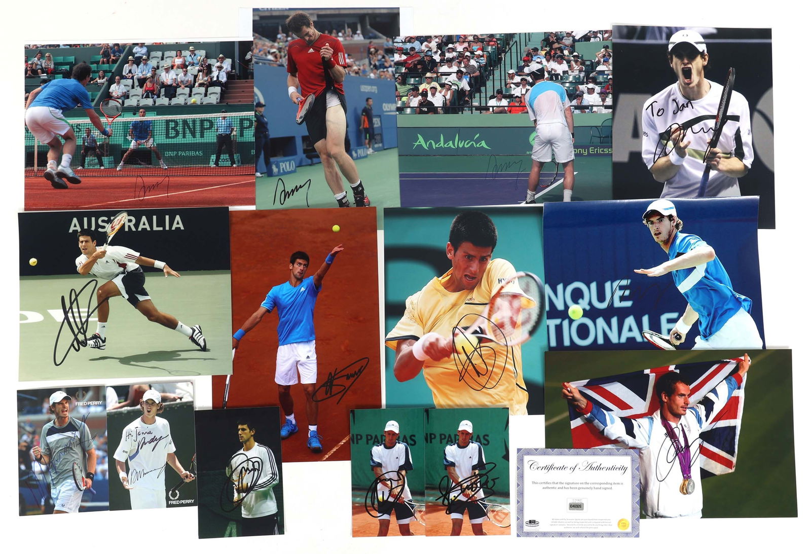 ANDY MURRAY & NOVAK DJOKOVIC TENNIS AUTOGRAPHS (1 of 7)