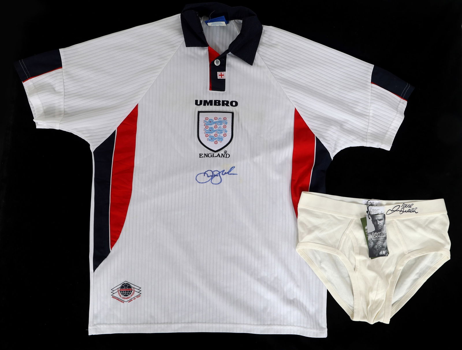 DAVID BECKHAM AUTOGRAPHED JERSEY & UNDERWEAR (1 of 7)