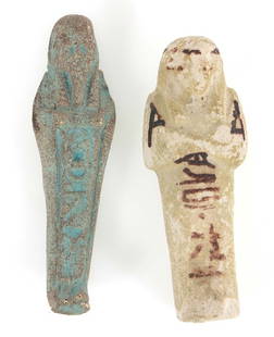 EGYPTIAN TOURIST TRADE FIGURINES: EGYPTIAN TOURIST TRADE FIGURINES Two Egyptian tourist trade figurines. Provenance: Lifelong autograph & memorabilia collection of John DiMauro (1953-2023) Size: 3.75" - 4"