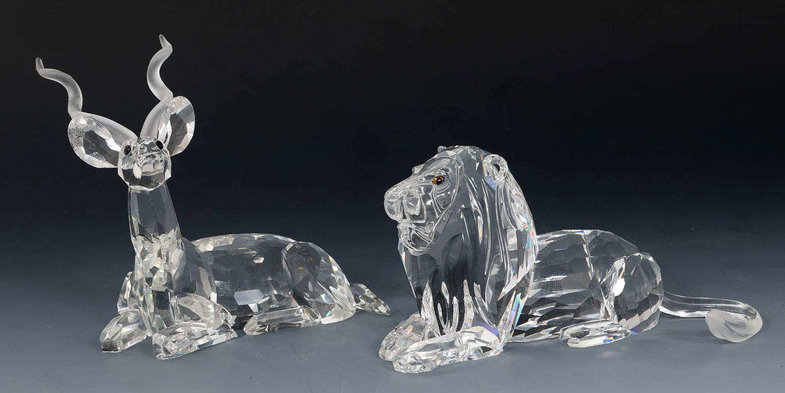 SWAROVSKI CRYSTAL KUDU & LION FIGURINES (1 of 6)