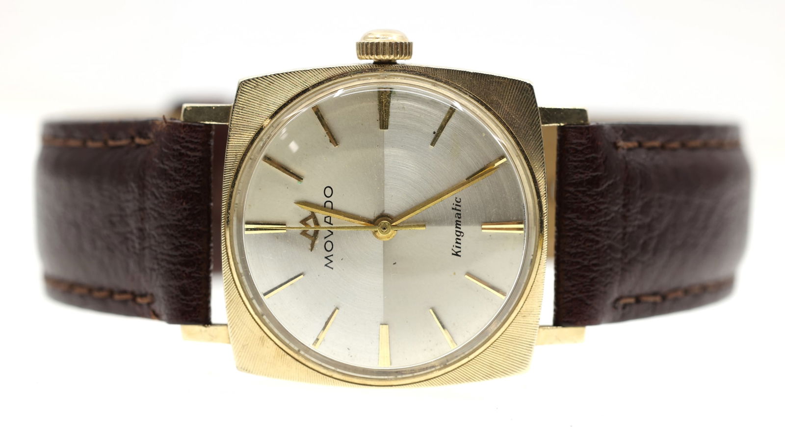 MOVADO KINGMATIC 14K GOLD CASE AUTOMATIC WRISTWATCH (1 of 6)