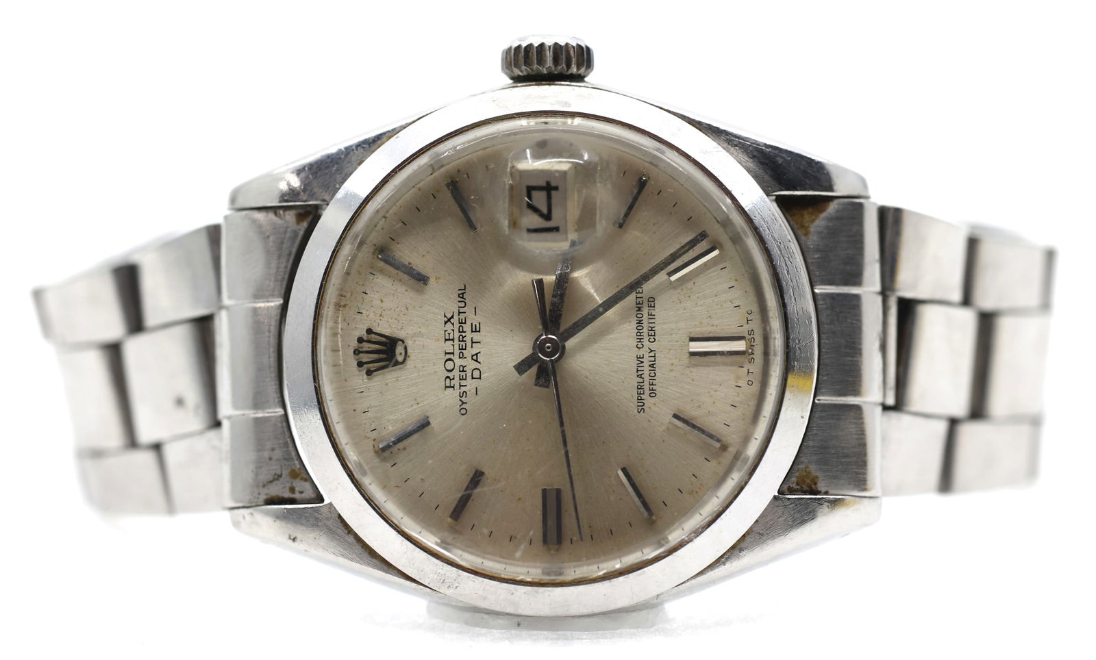 MEN'S ROLEX DATE STAINLESS STEEL AUTOMATIC WATCH (1 of 5)