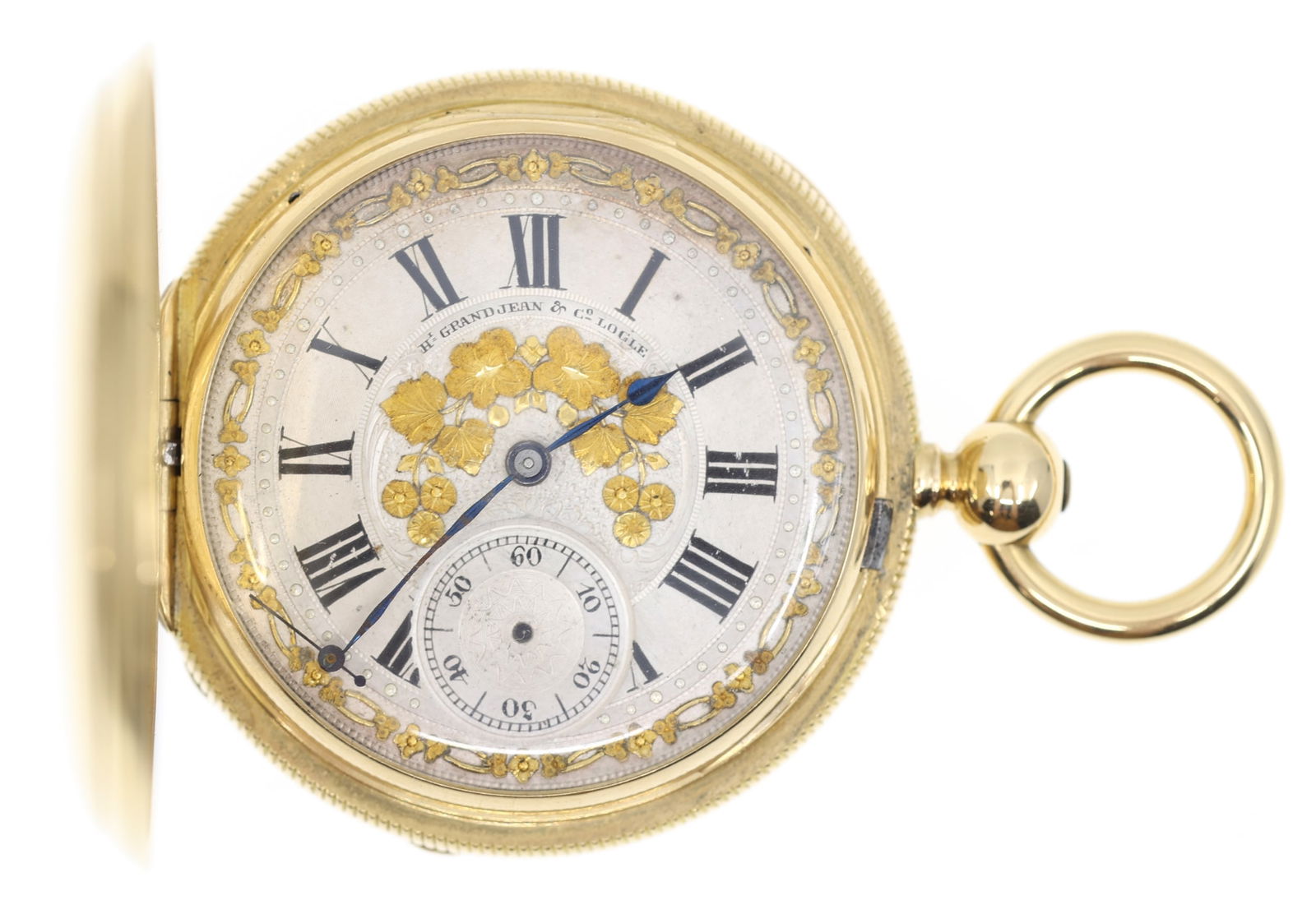 SWISS 18K GOLD HUNTING CASE KEY-WIND POCKET WATCH (1 of 6)