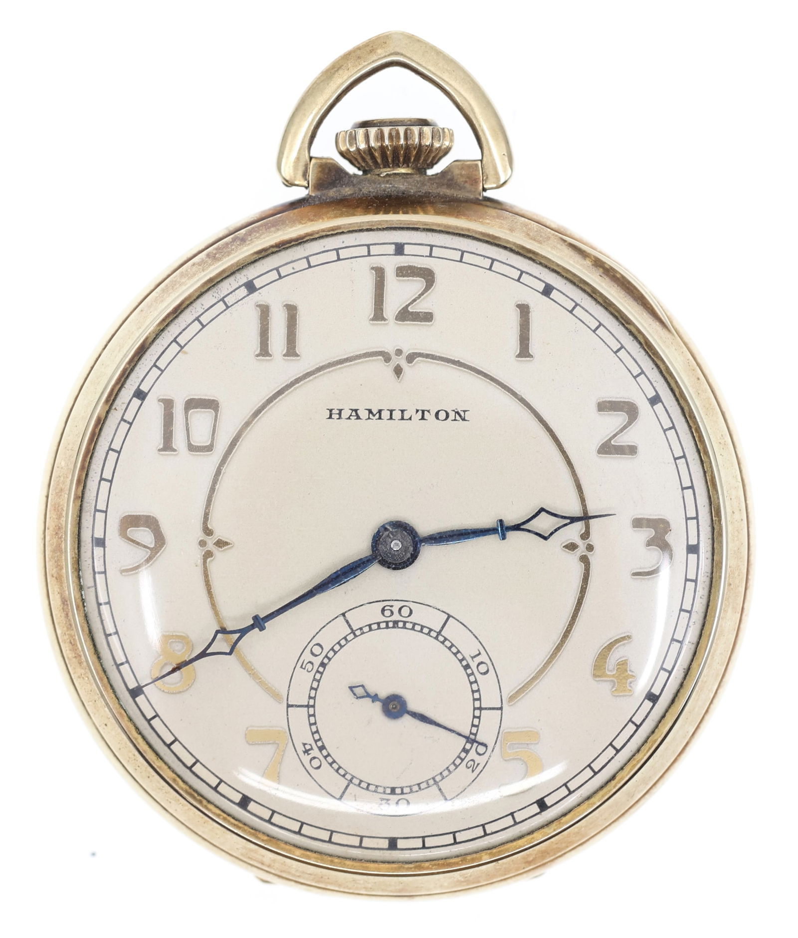 MEN'S HAMILTON GOLD-FILLED CASE POCKET WATCH (1 of 4)