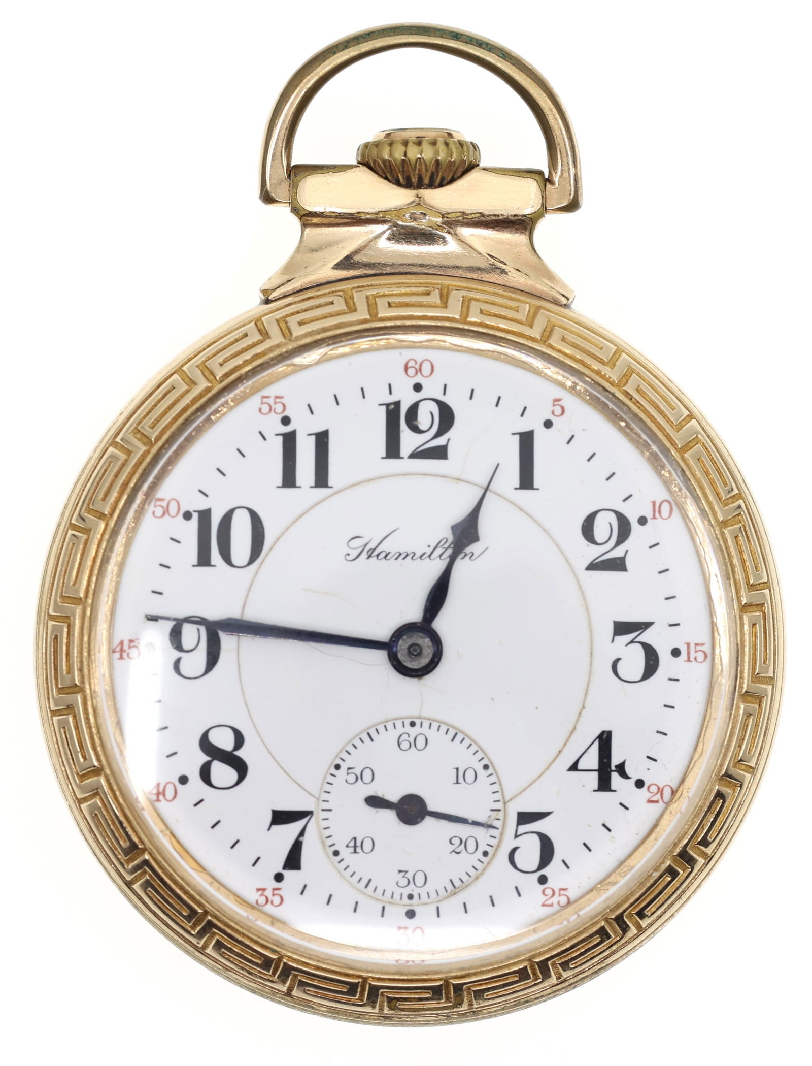 MEN'S HAMILTON GOLD-FILLED RAILROAD POCKET WATCH (1 of 4)