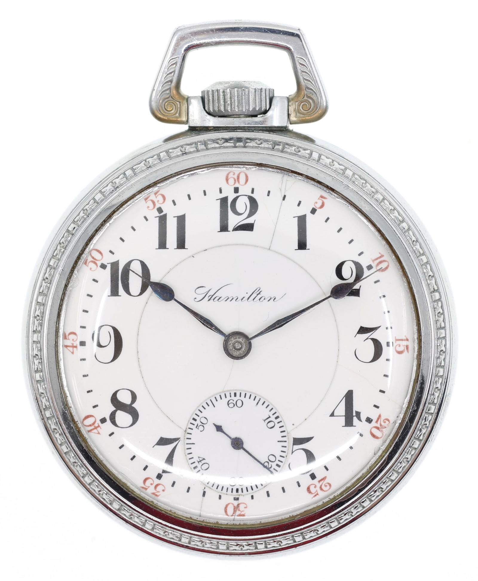 MEN'S HAMILTON WATCH CO. NICKEL CASE POCKET WATCH (1 of 4)