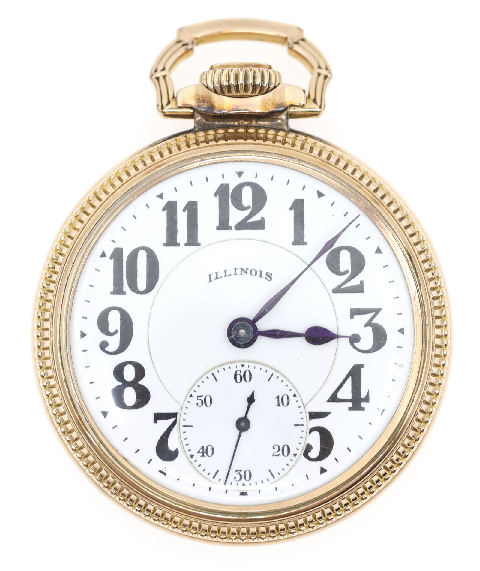 ILLINOIS BUNN SPECIAL GOLD-FILLED CASE POCKET WATCH: ILLINOIS BUNN SPECIAL GOLD-FILLED CASE POCKET WATCH Men's Illinois Watch Co. gold-filled case pocket watch: Open face Arabic numerals Movement/Serial #: 5036865</