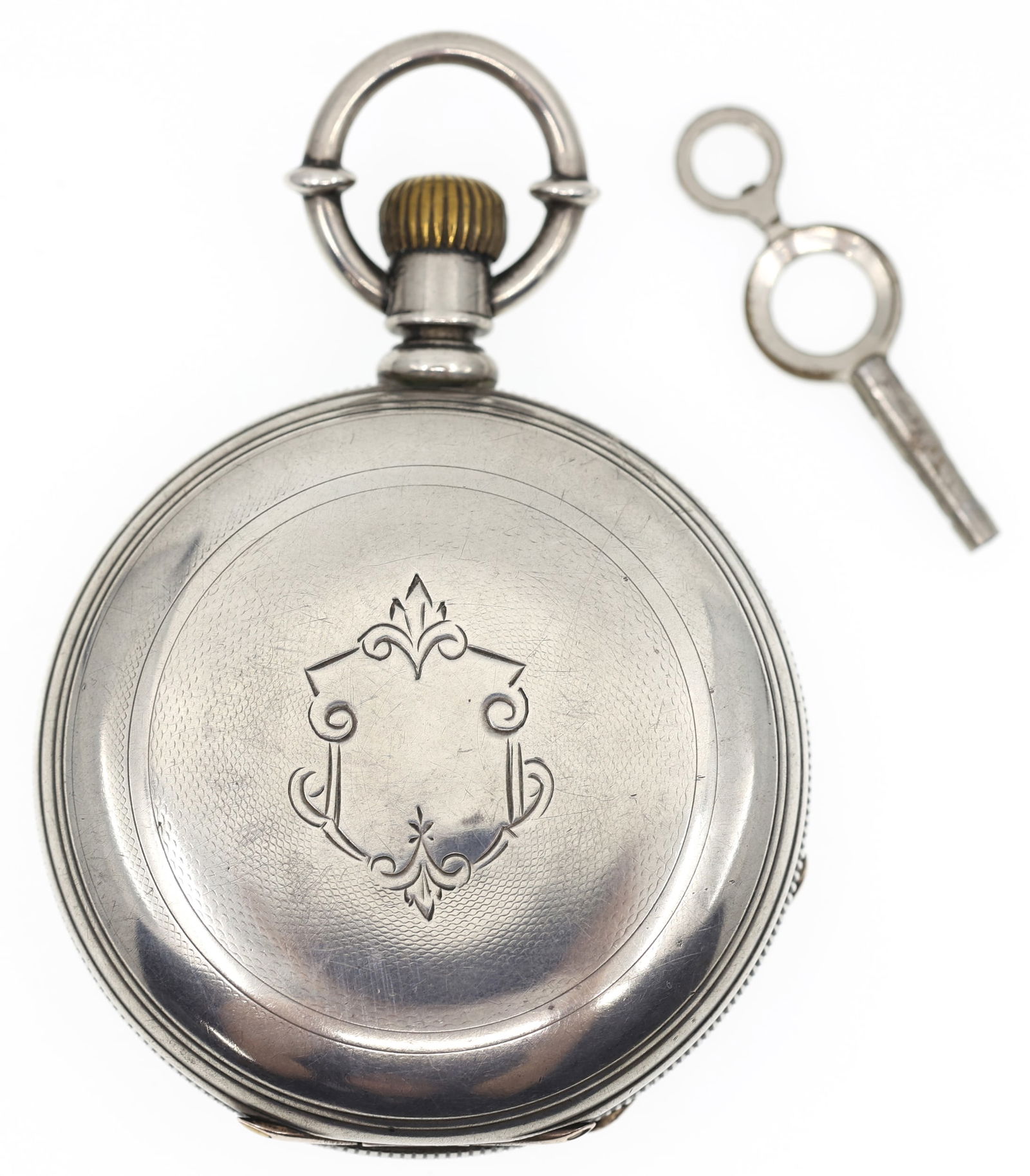 MEN'S LANCASTER WATCH CO. COIN SILVER CASE POCKET WATCH (1 of 8)