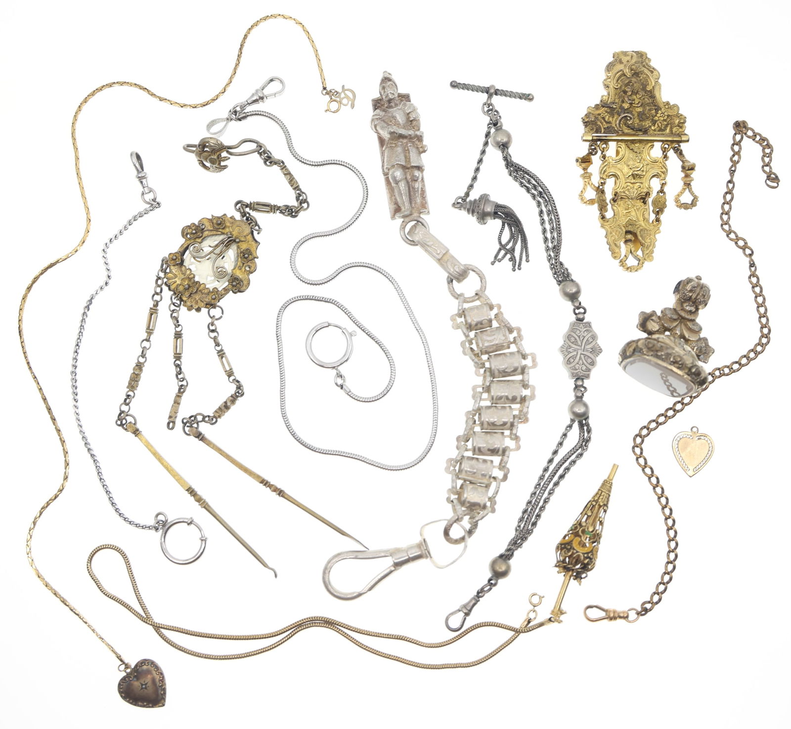 POCKET WATCH FOBS, CHATELAINES, & POCKET WEIGHTS (1 of 5)