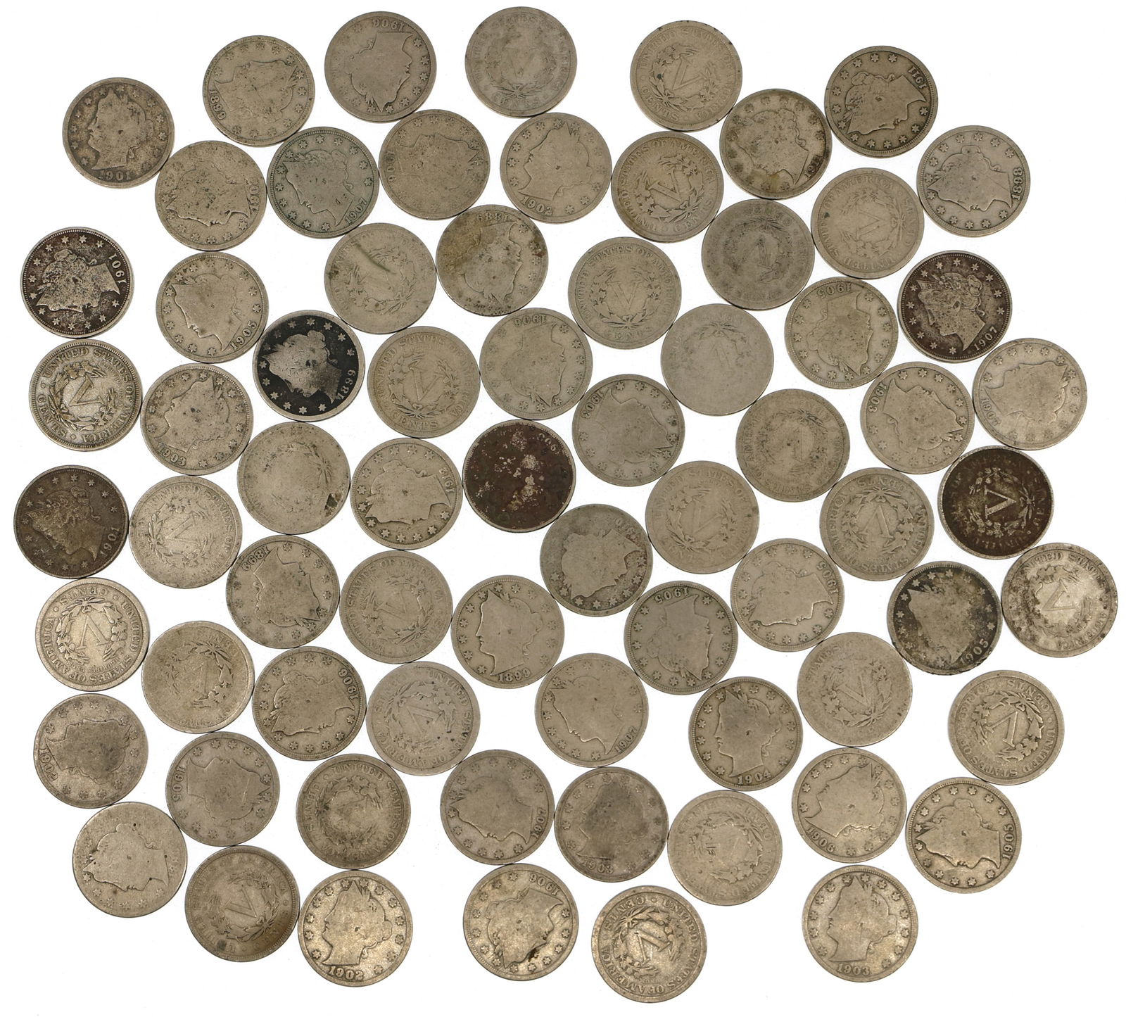 US LIBERTY V NICKELS $3.50 FACE (1 of 7)