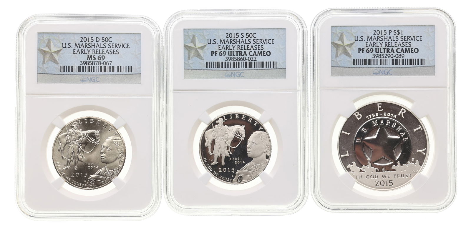 2015 US MARSHALS SERVICE COMMEM. SILVER $1 & 50C COINS (1 of 2)