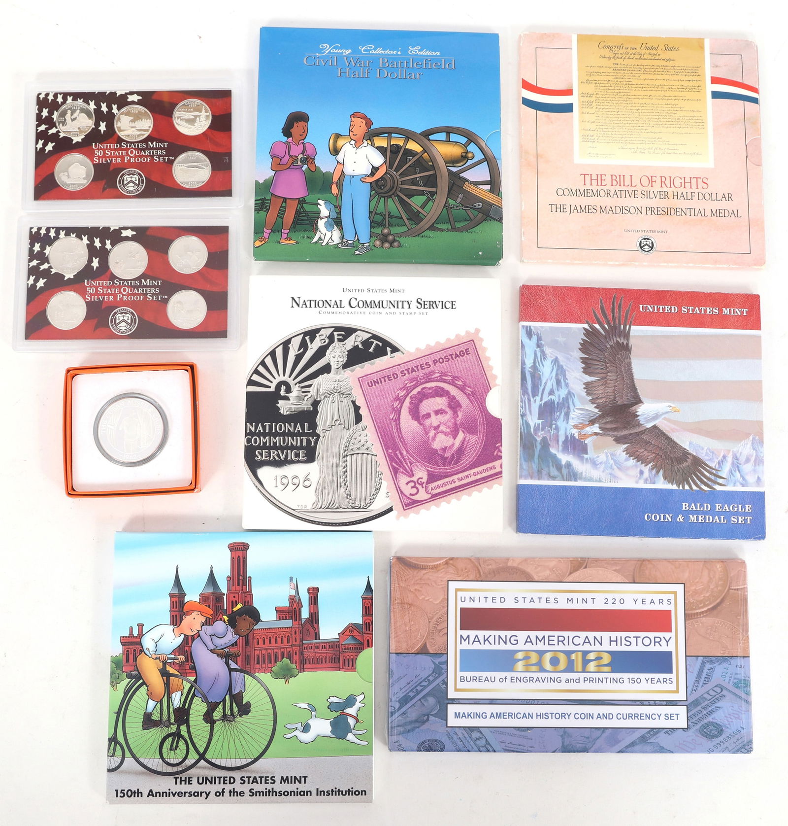 US COMMEMORATIVE SILVER & CLAD COINS & MEDALS (1 of 7)