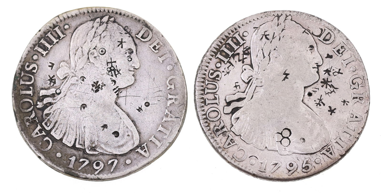 1795 MEXICAN SILVER 8 REALES COINS KM# 109 (1 of 4)