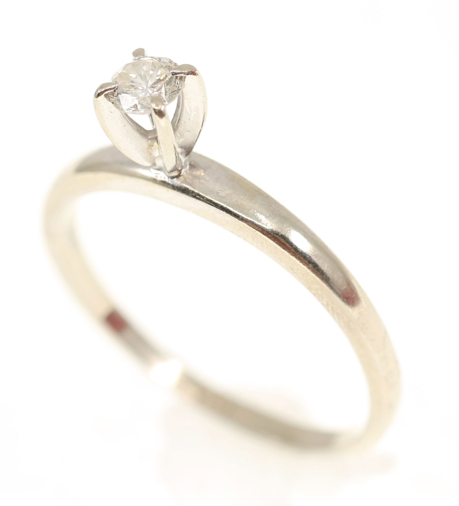 14K WHITE GOLD 0.25 CT ROUND DIAMOND SOLITAIRE RING (1 of 4)