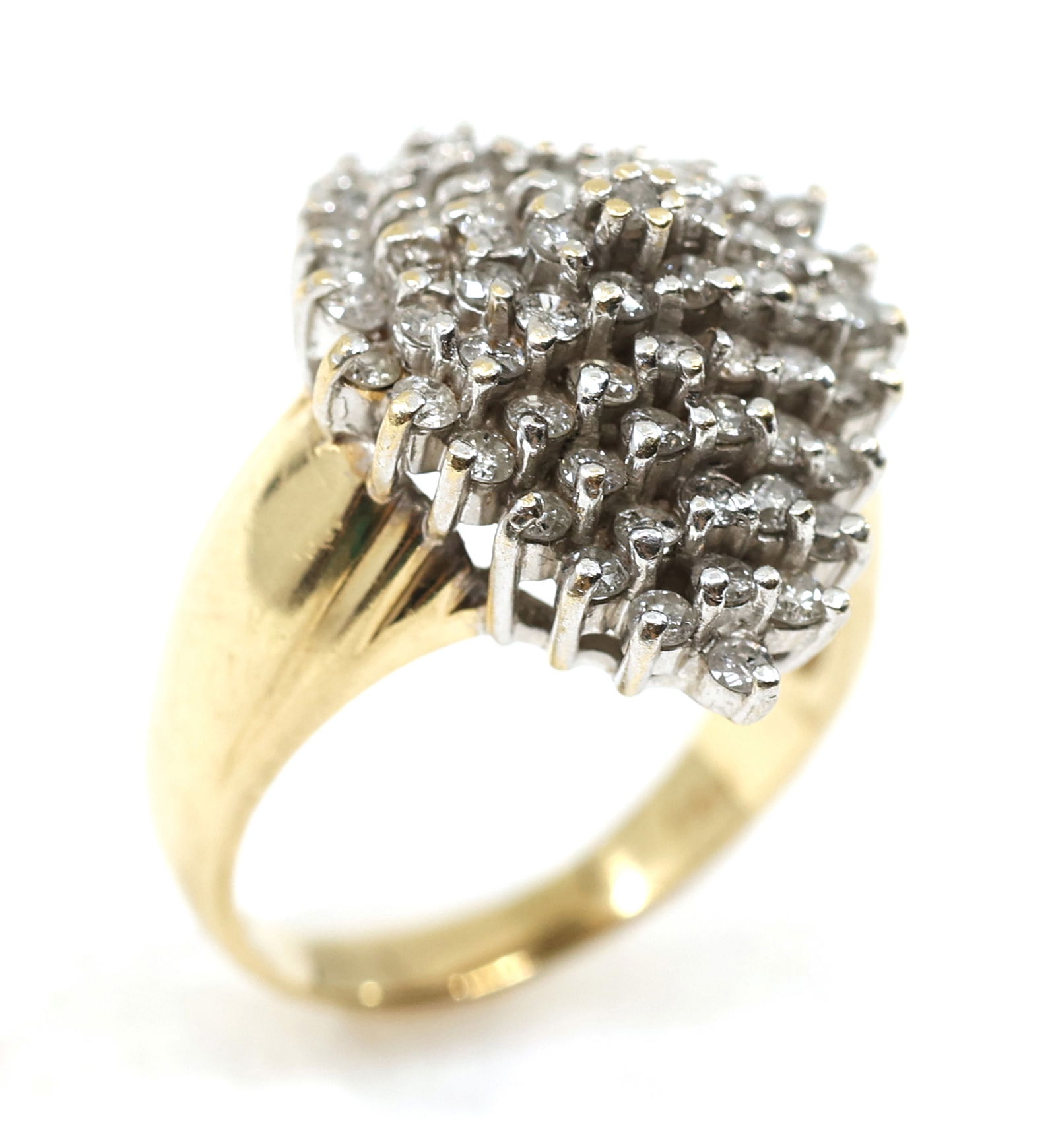 10K YELLOW GOLD 1.36 CTW DIAMOND CLUSTER RING (1 of 5)
