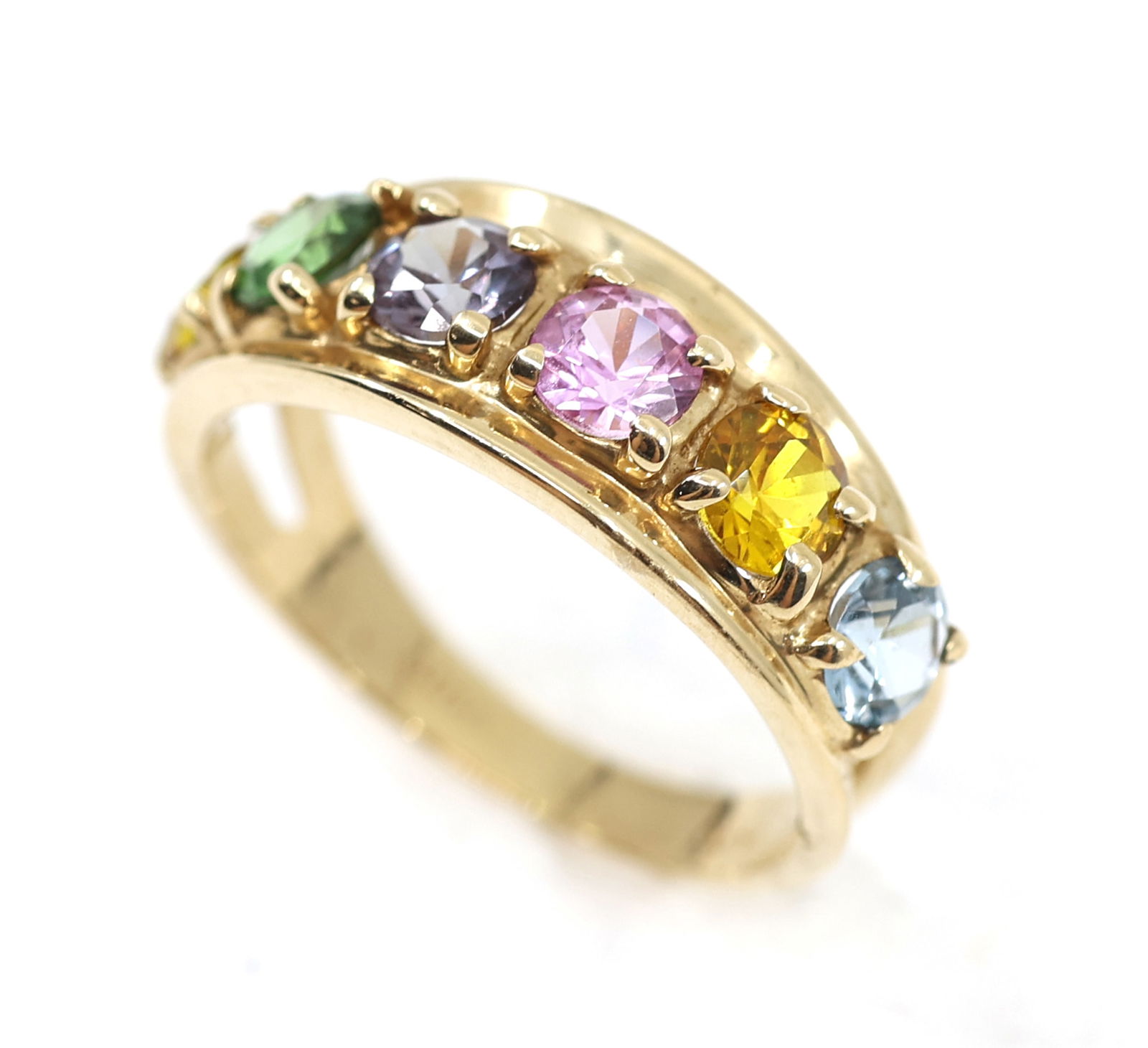 10K YELLOW GOLD MULTI-GEMSTONE FASHION RING (1 of 5)