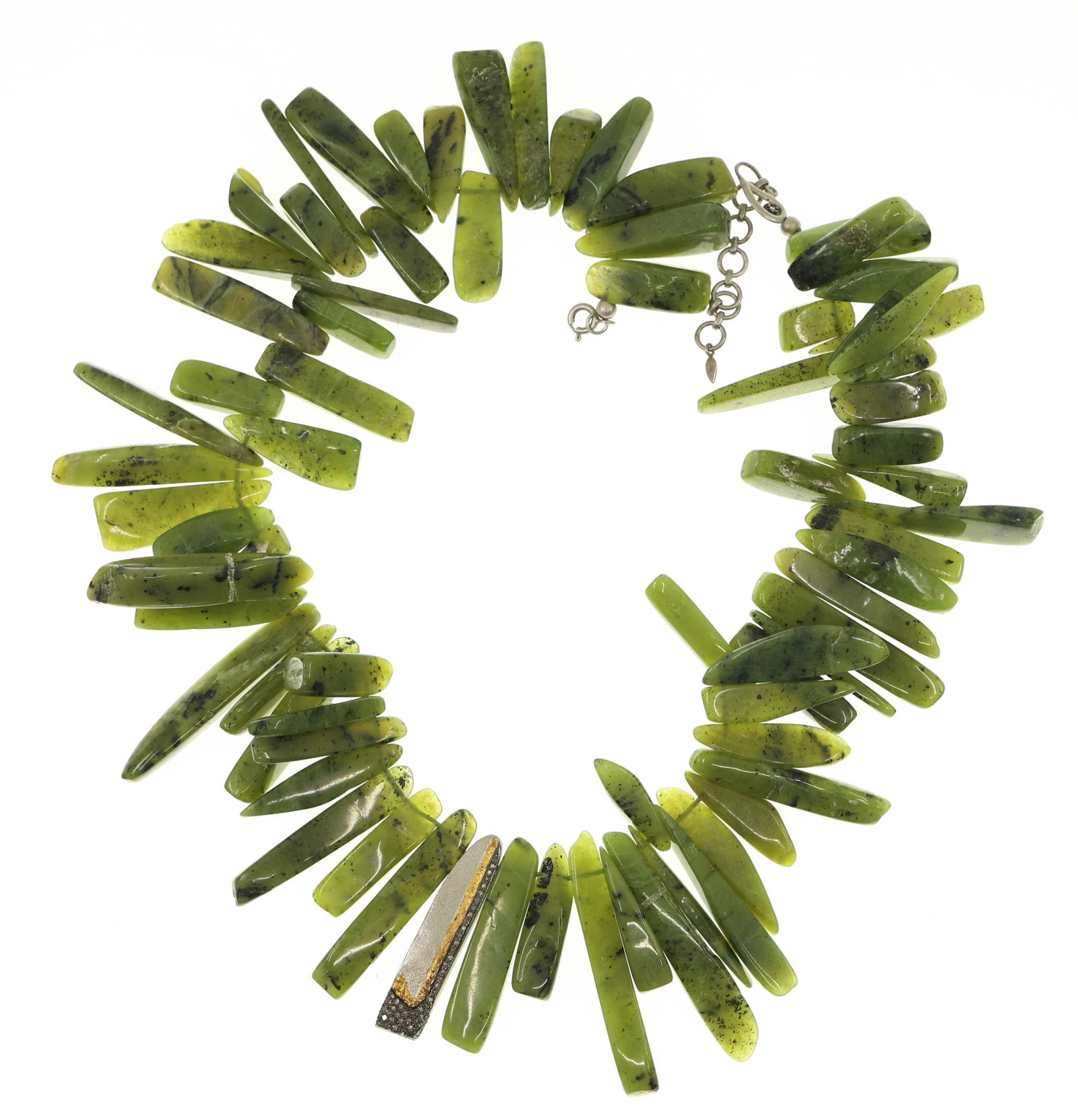 COOMI JADE, STERLING SILVER & DIAMOND BEADED NECKLACE (1 of 4)